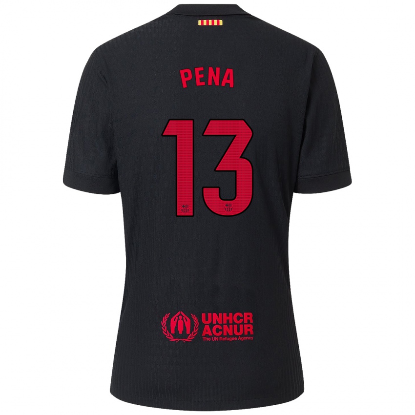 Férfi Inaki Pena #13 Fekete Piros Idegenbeli Jersey 2024/25 Mez Póló Ing