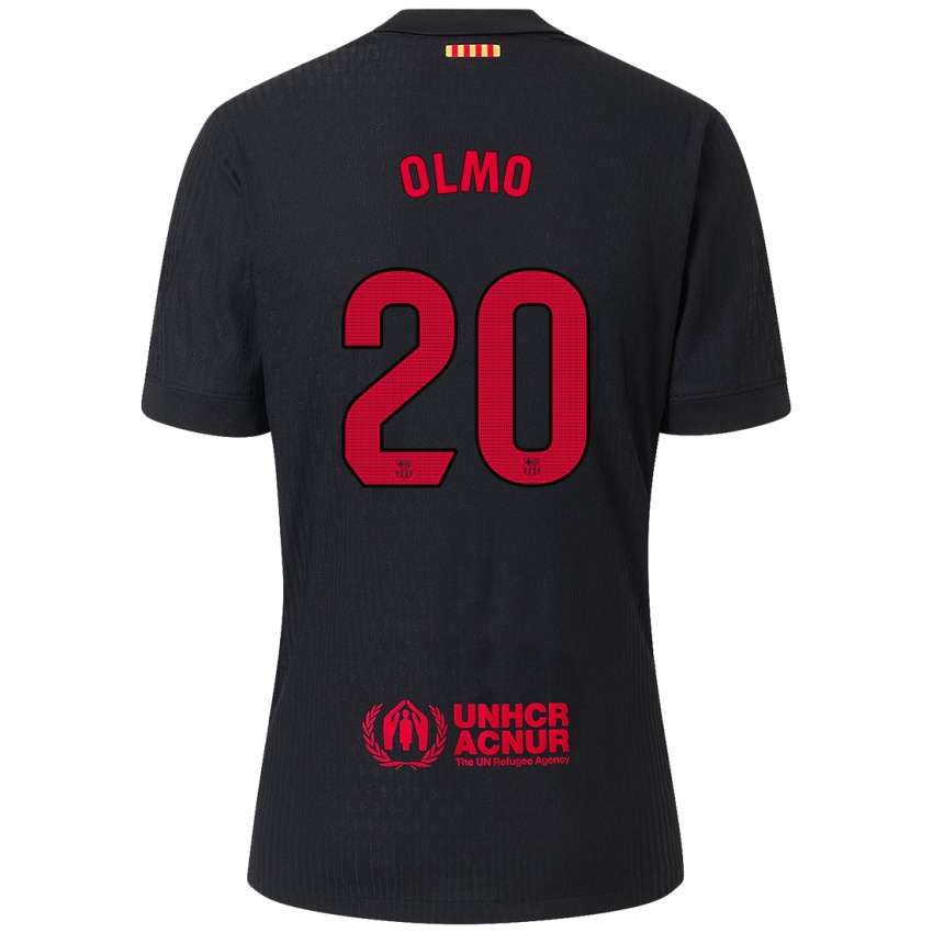 Férfi Dani Olmo #20 Fekete Piros Idegenbeli Jersey 2024/25 Mez Póló Ing