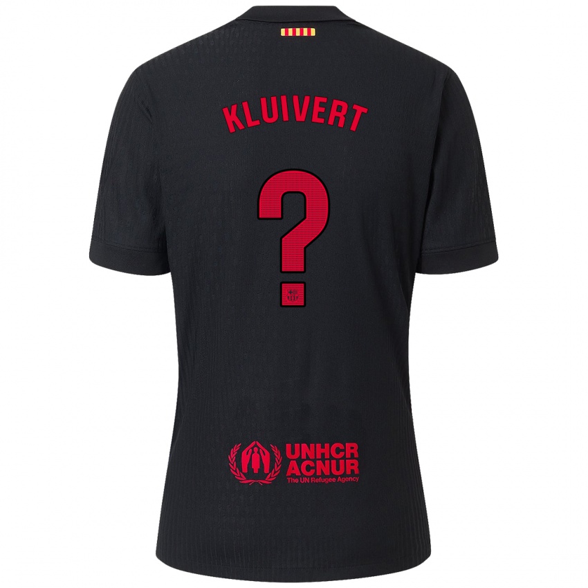 Férfi Shane Kluivert #0 Fekete Piros Idegenbeli Jersey 2024/25 Mez Póló Ing