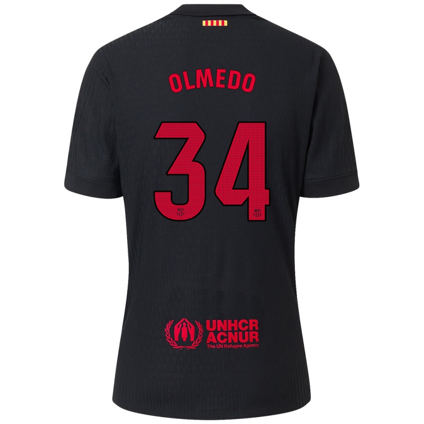 Férfi Alexis Olmedo #34 Fekete Piros Idegenbeli Jersey 2024/25 Mez Póló Ing