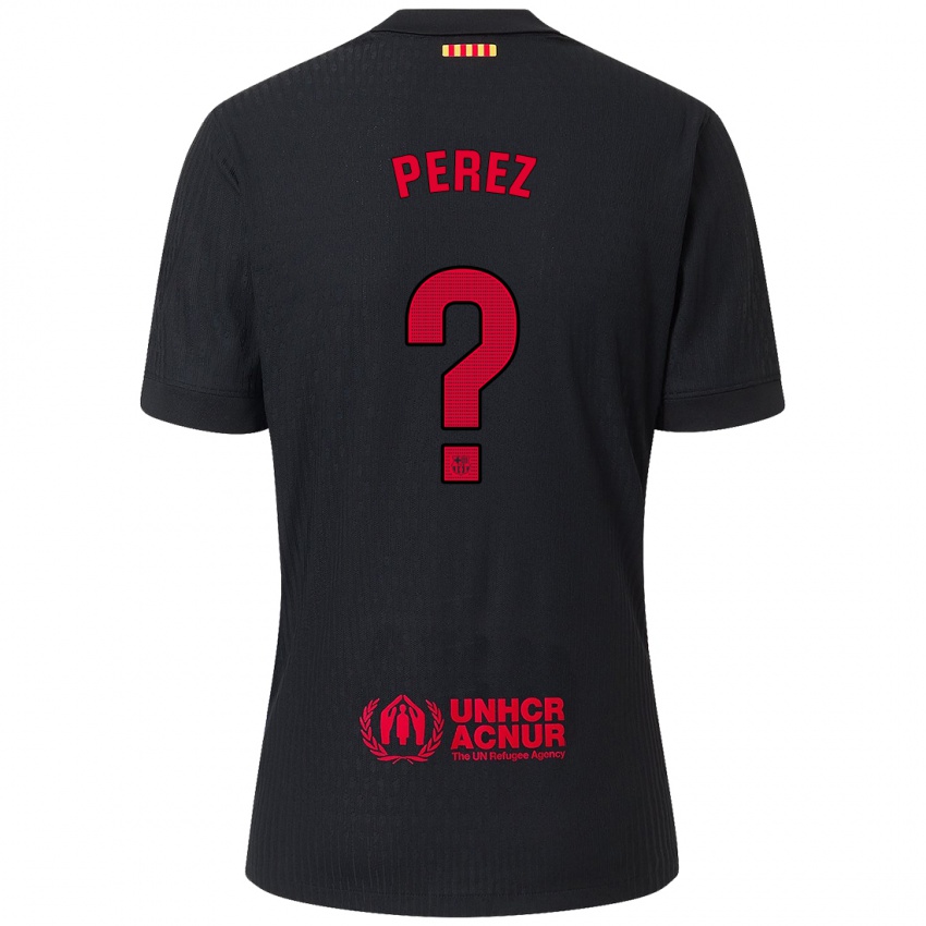 Férfi María Pérez #0 Fekete Piros Idegenbeli Jersey 2024/25 Mez Póló Ing