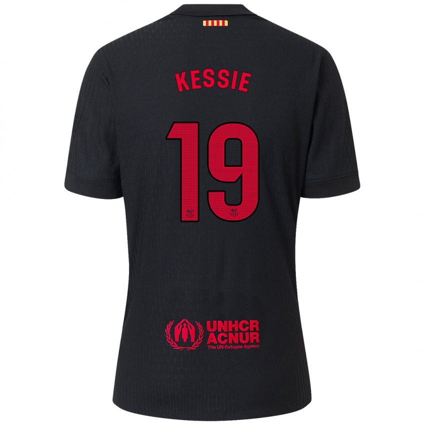 Férfi Franck Kessie #19 Fekete Piros Idegenbeli Jersey 2024/25 Mez Póló Ing