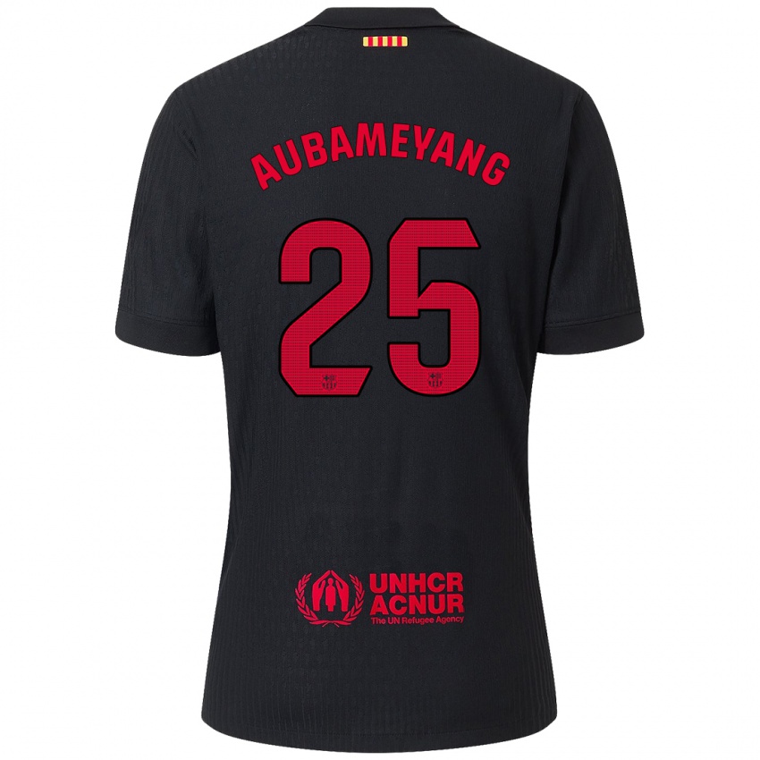 Férfi Pierre Emerick Aubameyang #25 Fekete Piros Idegenbeli Jersey 2024/25 Mez Póló Ing