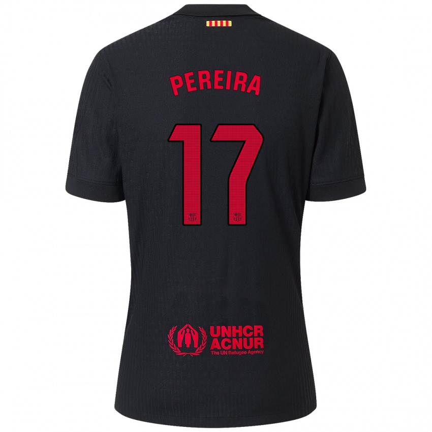 Férfi Andrea Pereira #17 Fekete Piros Idegenbeli Jersey 2024/25 Mez Póló Ing