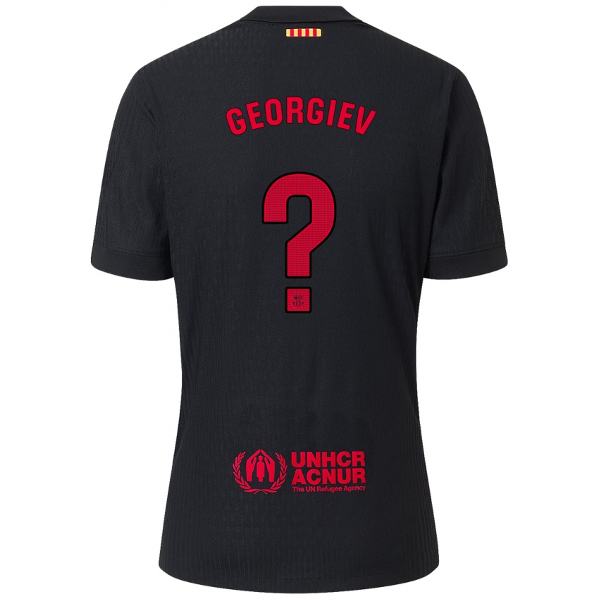 Férfi Martin Georgiev #0 Fekete Piros Idegenbeli Jersey 2024/25 Mez Póló Ing