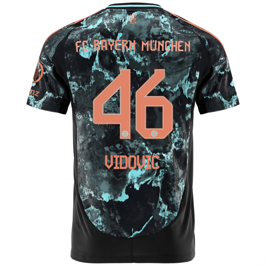 Férfi Gabriel Vidovic #46 Fekete Idegenbeli Jersey 2024/25 Mez Póló Ing