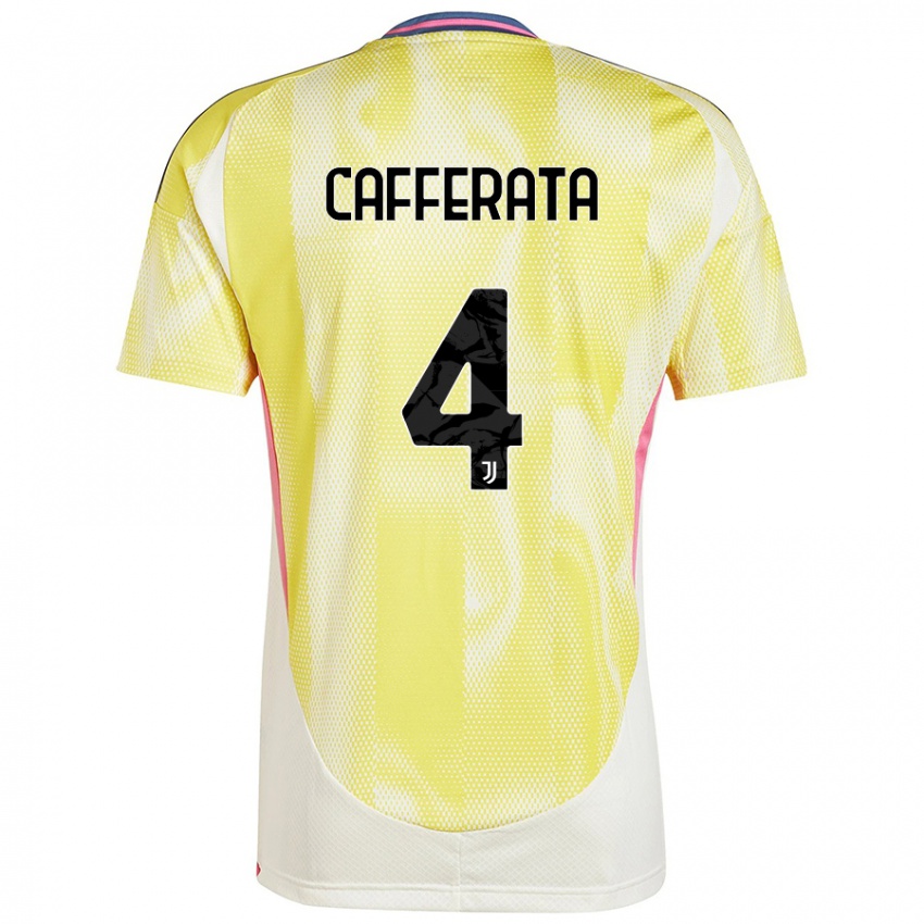 Férfi Federica Cafferata #4 Napsárga Idegenbeli Jersey 2024/25 Mez Póló Ing