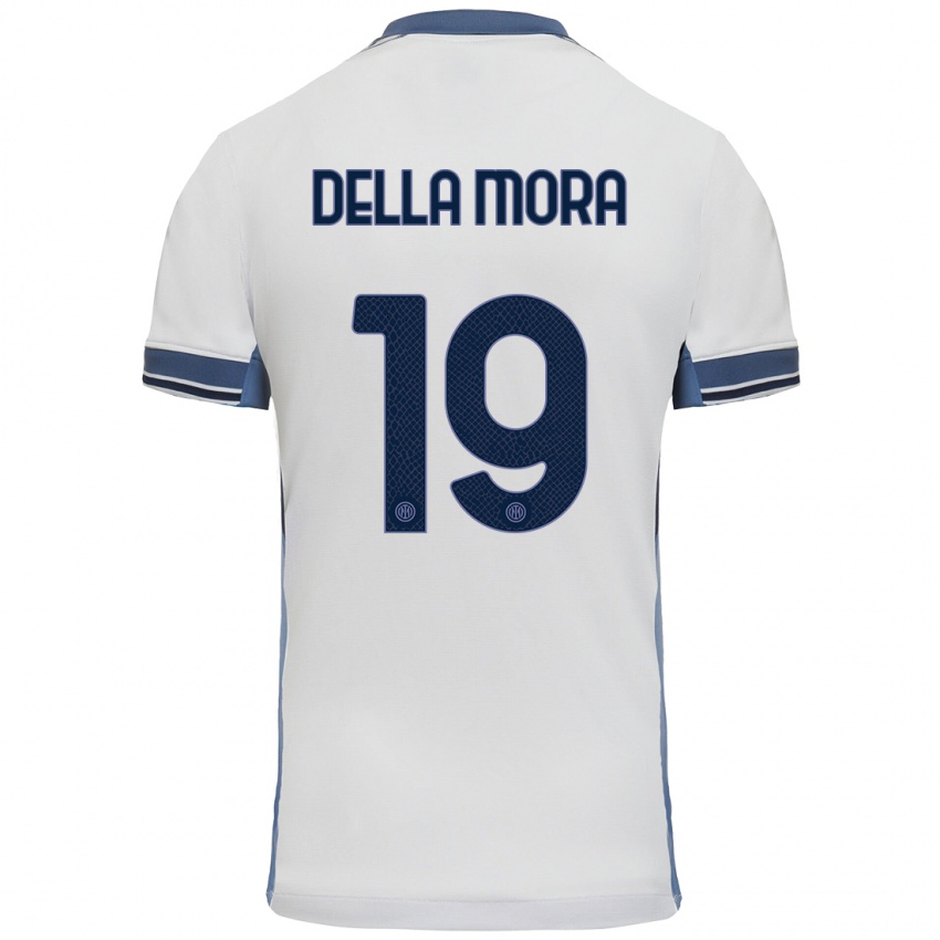 Férfi Tommaso Della Mora #19 Fehér Szürke Idegenbeli Jersey 2024/25 Mez Póló Ing