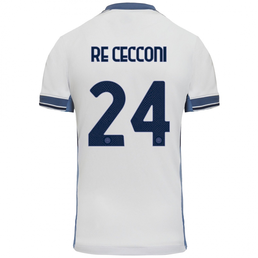 Férfi Gabriele Re Cecconi #24 Fehér Szürke Idegenbeli Jersey 2024/25 Mez Póló Ing