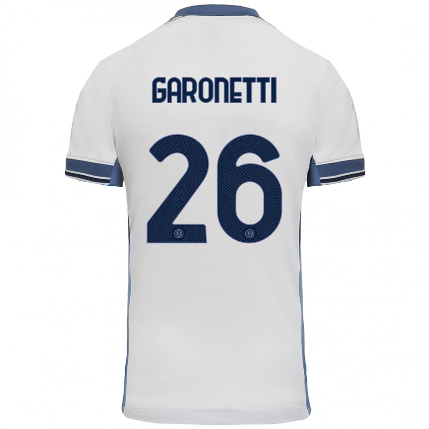 Férfi Gabriele Garonetti #26 Fehér Szürke Idegenbeli Jersey 2024/25 Mez Póló Ing