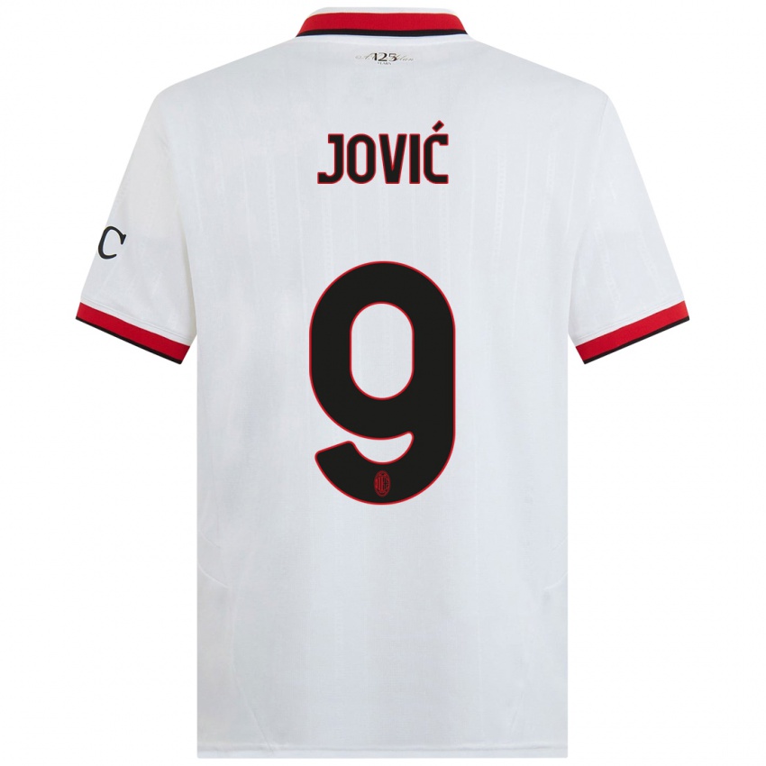 Férfi Luka Jovic #9 Fehér Fekete Piros Idegenbeli Jersey 2024/25 Mez Póló Ing