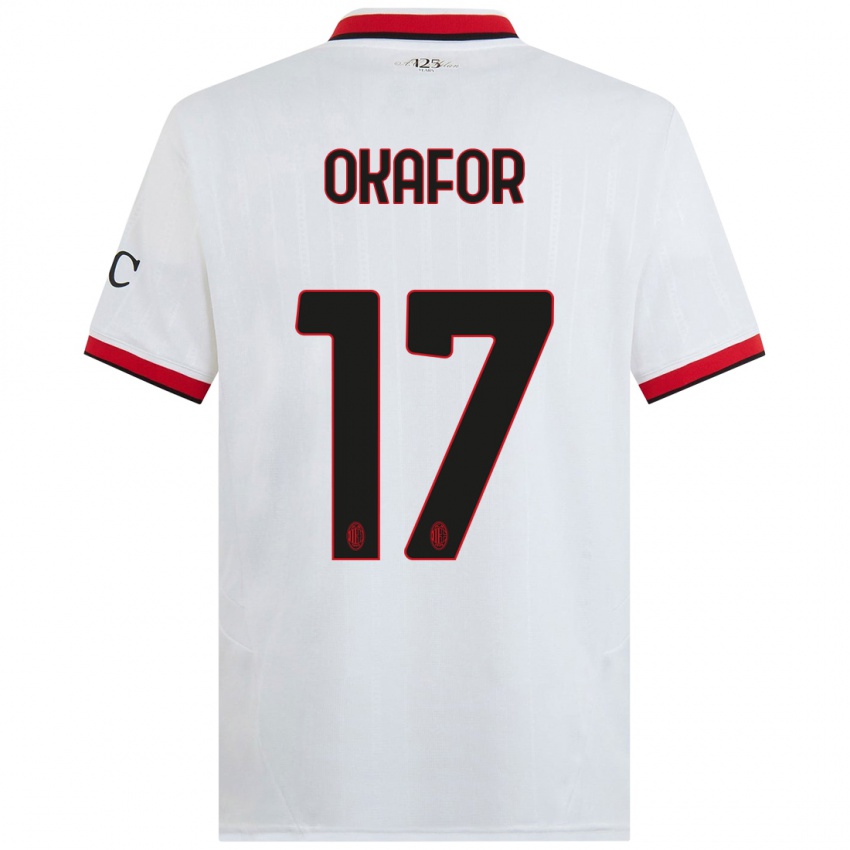 Férfi Noah Okafor #17 Fehér Fekete Piros Idegenbeli Jersey 2024/25 Mez Póló Ing