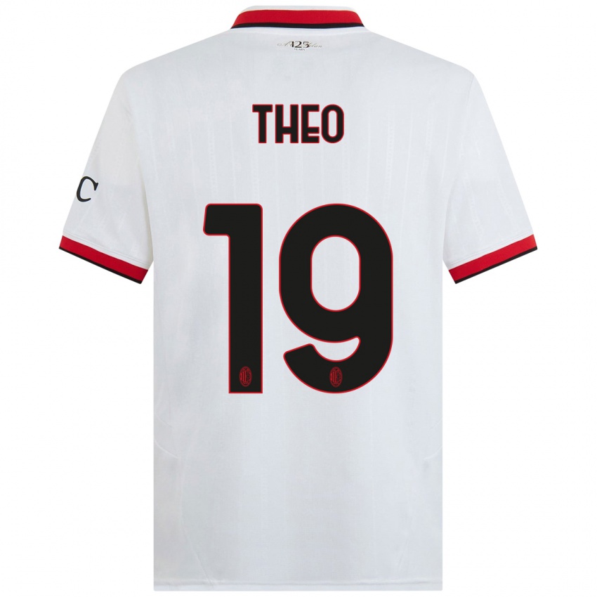 Férfi Theo Hernandez #19 Fehér Fekete Piros Idegenbeli Jersey 2024/25 Mez Póló Ing