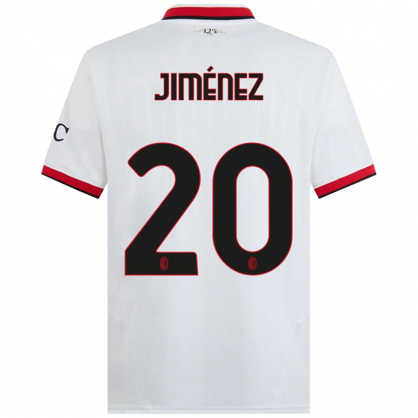 Férfi Álex Jiménez #20 Fehér Fekete Piros Idegenbeli Jersey 2024/25 Mez Póló Ing