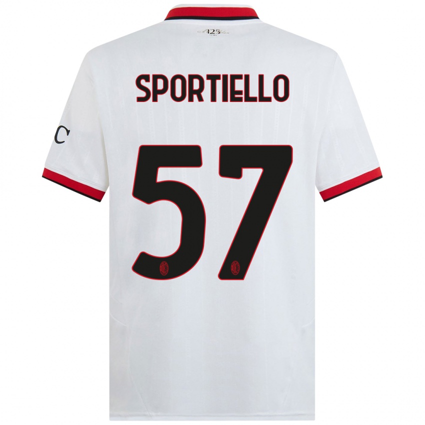 Férfi Marco Sportiello #57 Fehér Fekete Piros Idegenbeli Jersey 2024/25 Mez Póló Ing