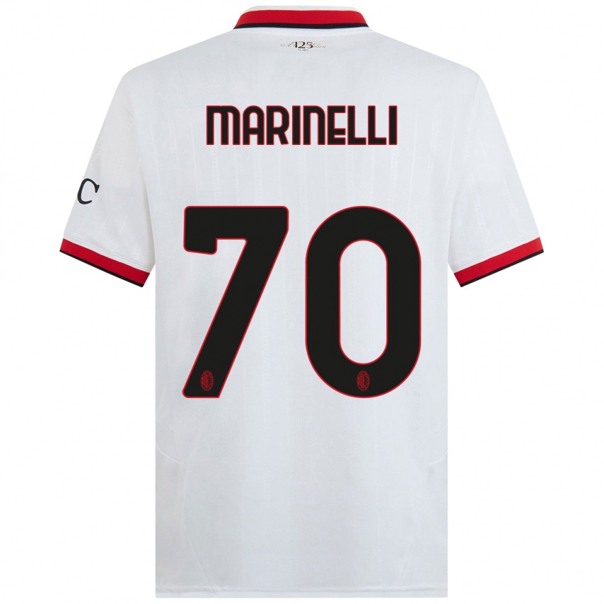 Férfi Gloria Marinelli #70 Fehér Fekete Piros Idegenbeli Jersey 2024/25 Mez Póló Ing