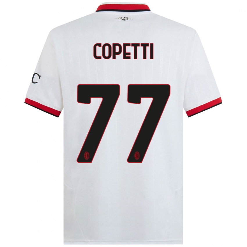 Férfi Matilde Copetti #77 Fehér Fekete Piros Idegenbeli Jersey 2024/25 Mez Póló Ing