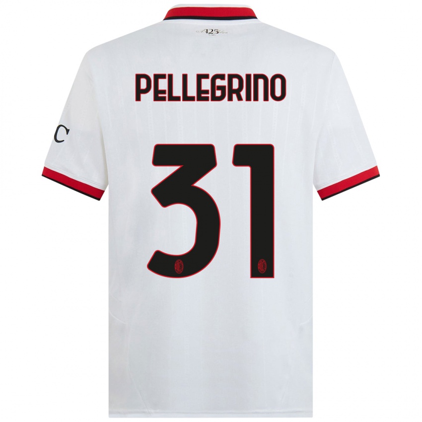 Férfi Marco Pellegrino #31 Fehér Fekete Piros Idegenbeli Jersey 2024/25 Mez Póló Ing