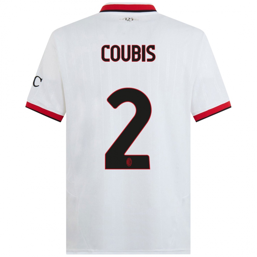 Férfi Andrei Coubis #2 Fehér Fekete Piros Idegenbeli Jersey 2024/25 Mez Póló Ing