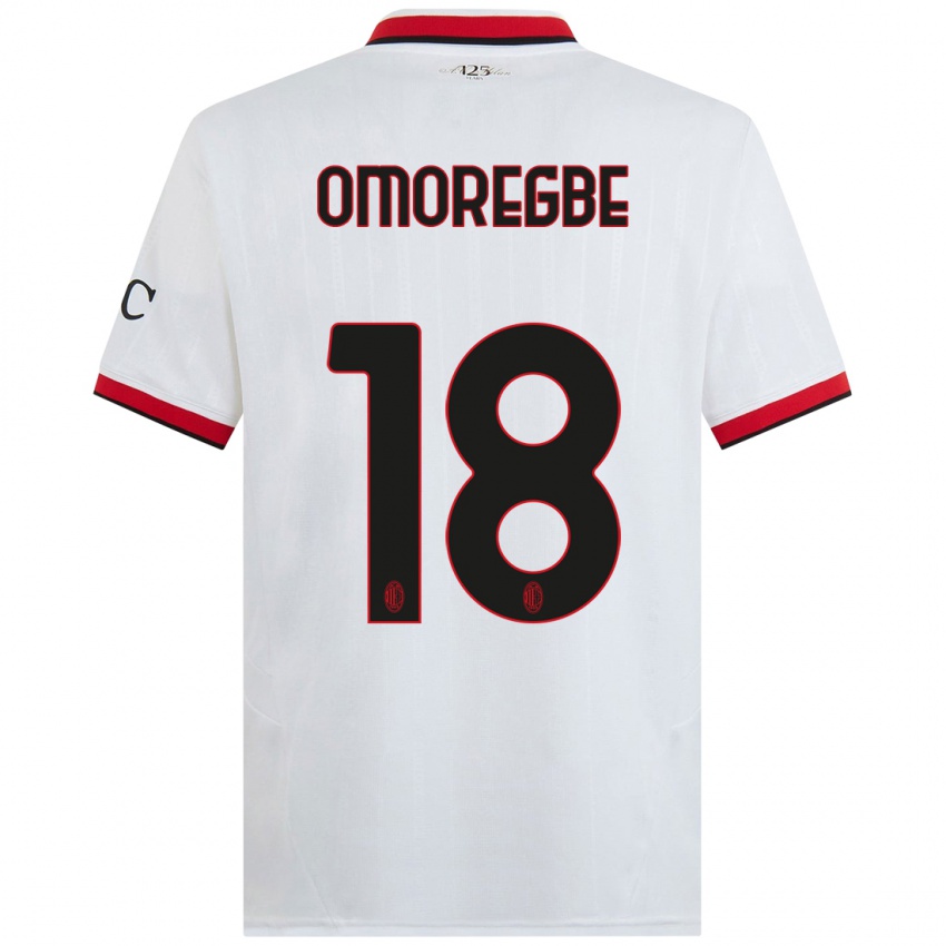 Férfi Bob Murphy Omoregbe #18 Fehér Fekete Piros Idegenbeli Jersey 2024/25 Mez Póló Ing