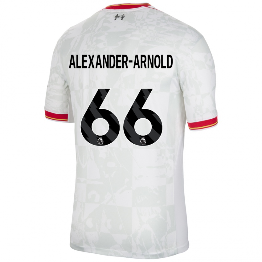 Férfi Trent Alexander-Arnold #66 Fehér Piros Fekete Harmadik Számú Jersey 2024/25 Mez Póló Ing