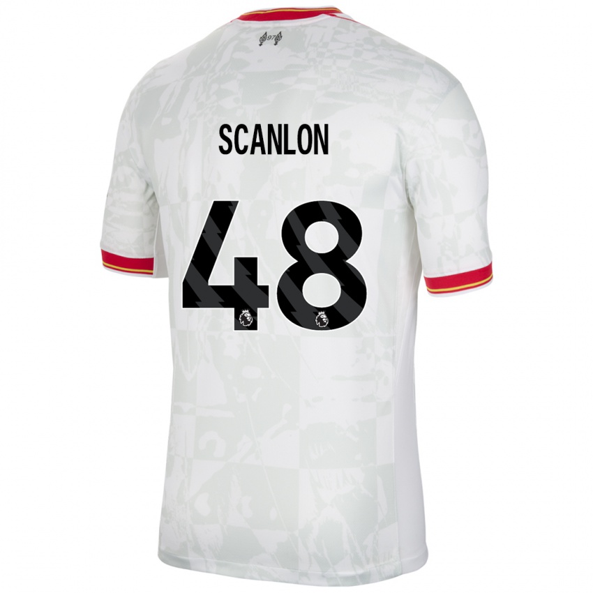 Férfi Calum Scanlon #48 Fehér Piros Fekete Harmadik Számú Jersey 2024/25 Mez Póló Ing