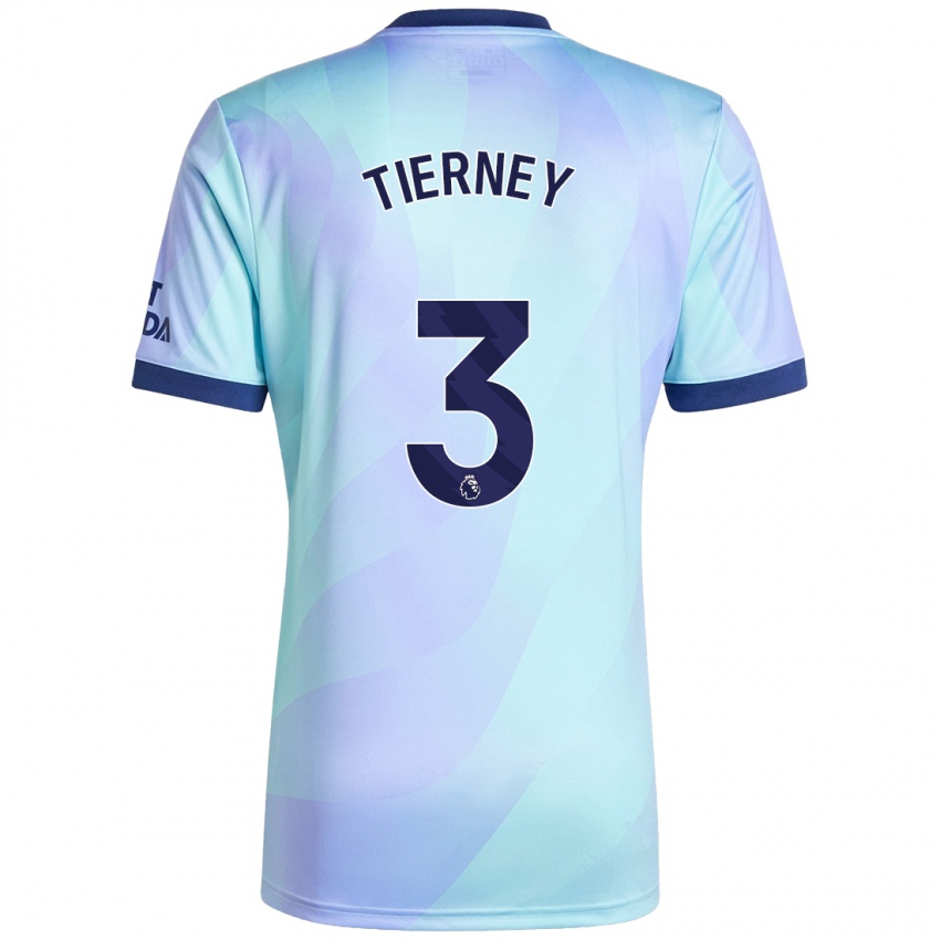 Férfi Kieran Tierney #3 Aqua Harmadik Számú Jersey 2024/25 Mez Póló Ing