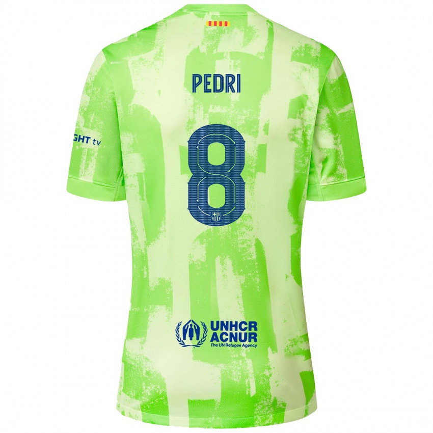 Férfi Pedri #8 Mész Harmadik Számú Jersey 2024/25 Mez Póló Ing