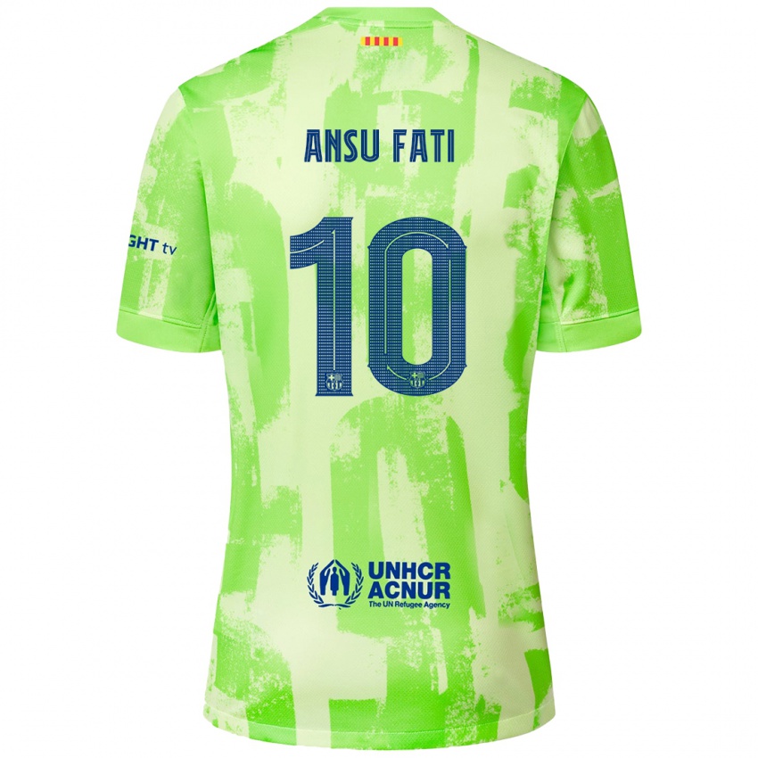 Férfi Ansu Fati #10 Mész Harmadik Számú Jersey 2024/25 Mez Póló Ing