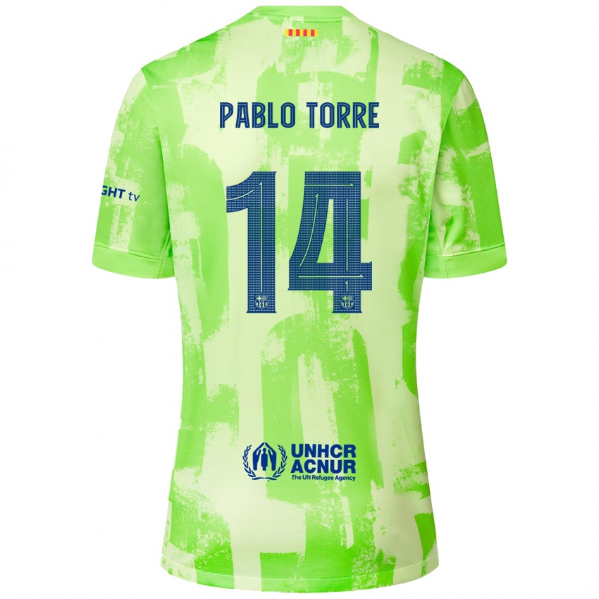 Férfi Pablo Torre #14 Mész Harmadik Számú Jersey 2024/25 Mez Póló Ing