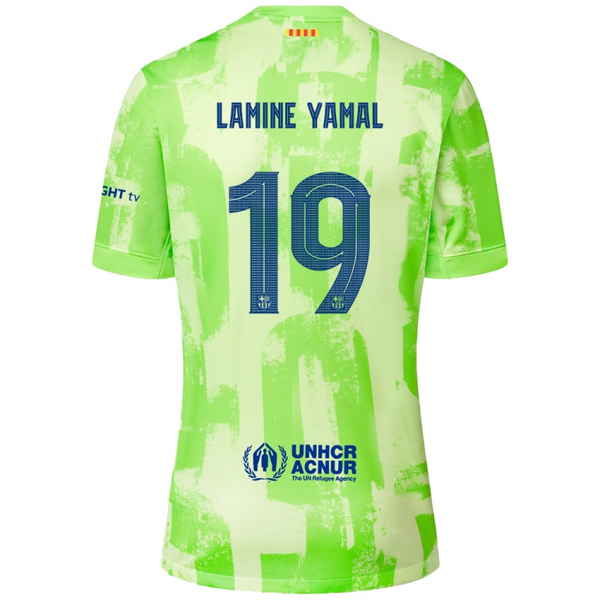 Férfi Lamine Yamal #19 Mész Harmadik Számú Jersey 2024/25 Mez Póló Ing