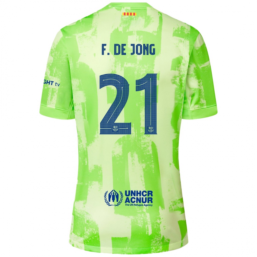 Férfi Frenkie De Jong #21 Mész Harmadik Számú Jersey 2024/25 Mez Póló Ing