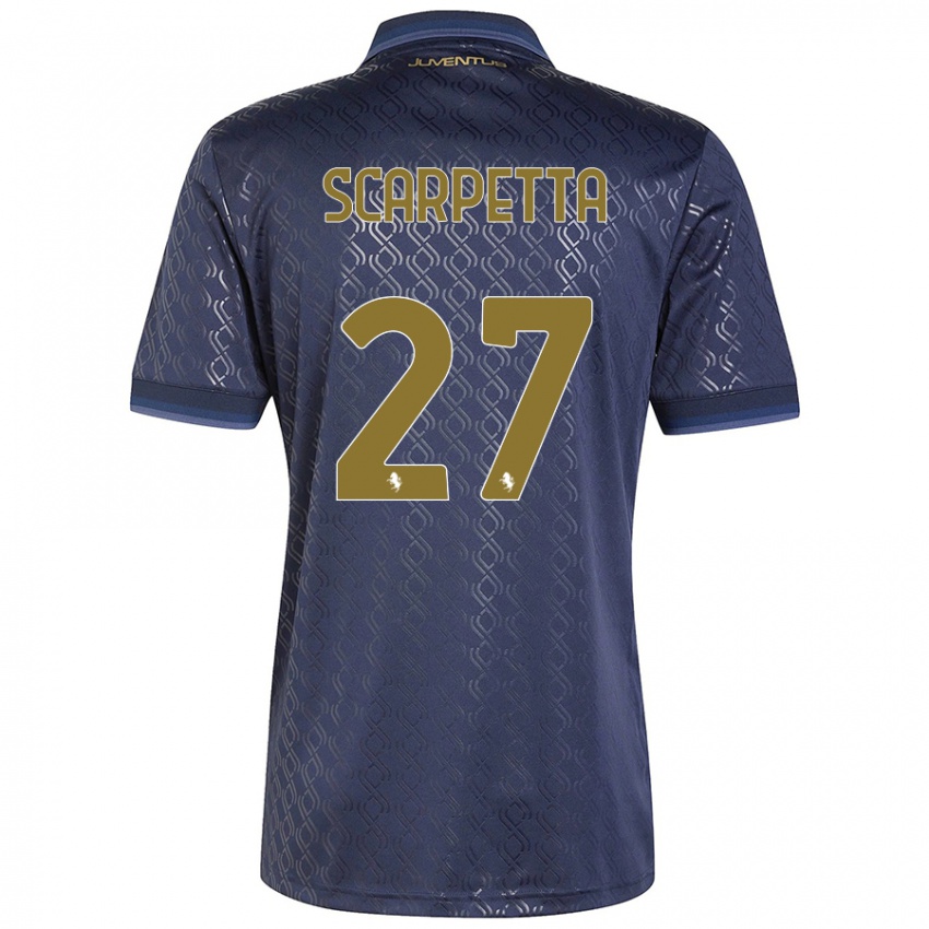 Férfi Jacopo Scarpetta #27 Sötétkék Harmadik Számú Jersey 2024/25 Mez Póló Ing