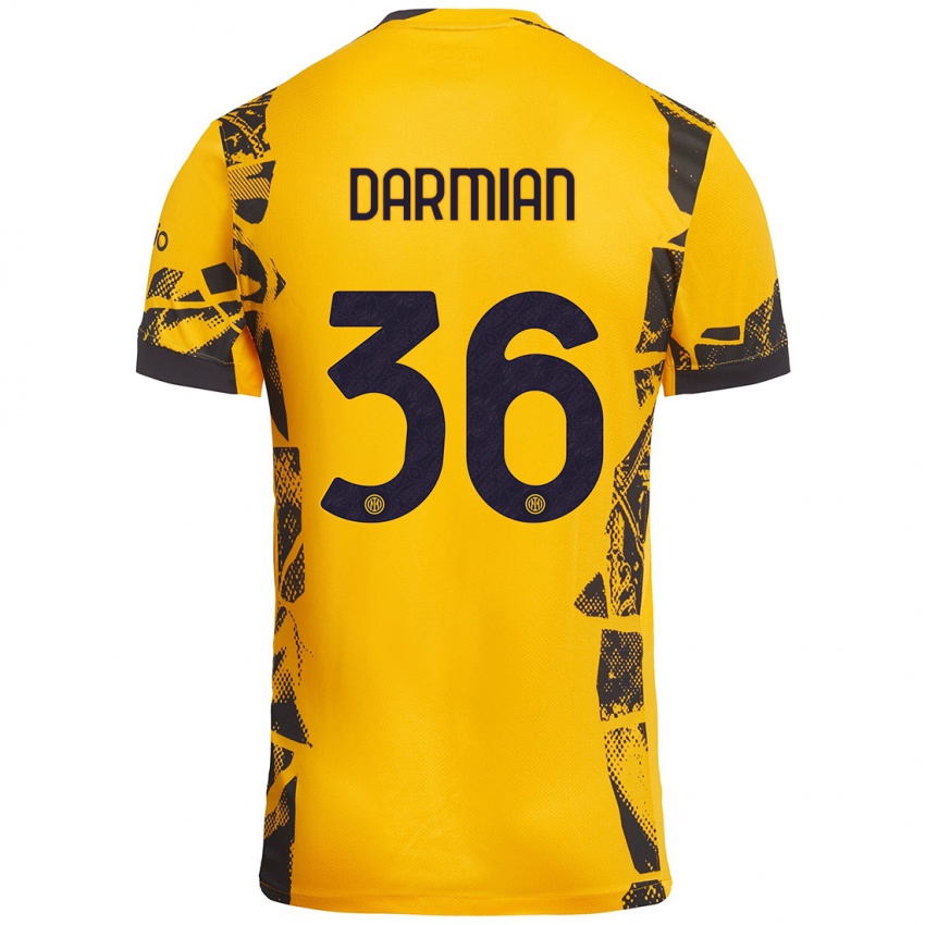 Férfi Matteo Darmian #36 Arany Fekete Harmadik Számú Jersey 2024/25 Mez Póló Ing