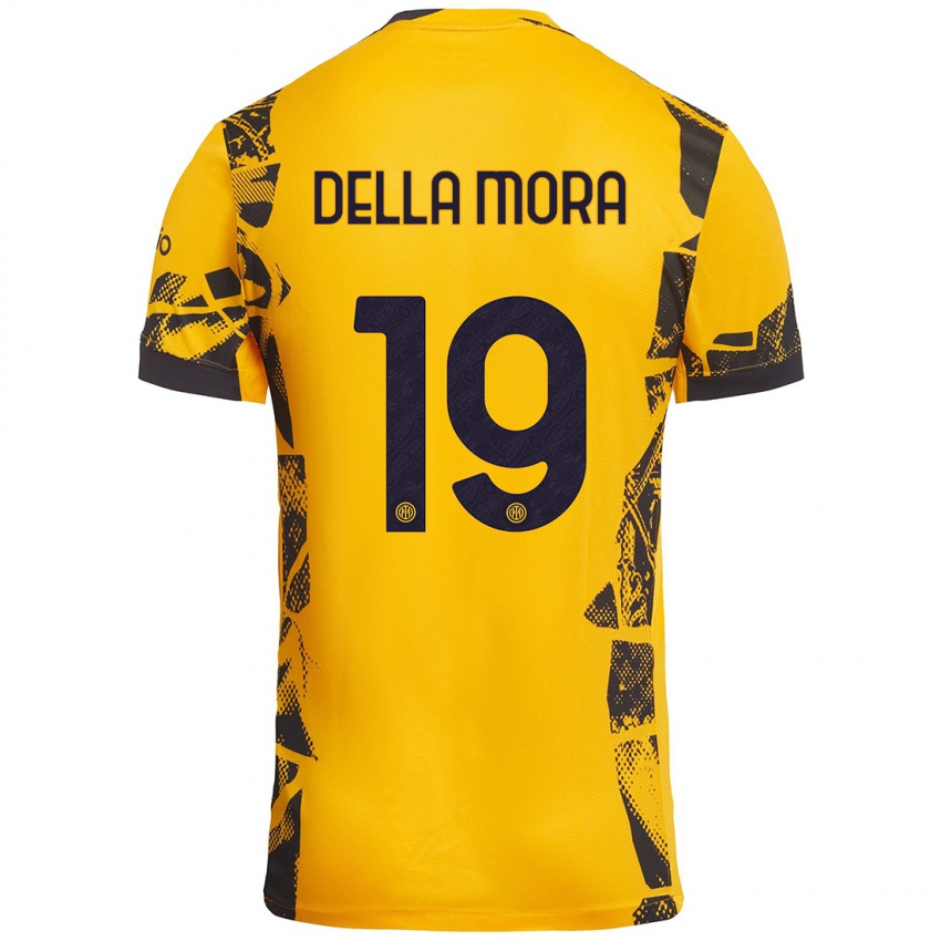 Férfi Tommaso Della Mora #19 Arany Fekete Harmadik Számú Jersey 2024/25 Mez Póló Ing