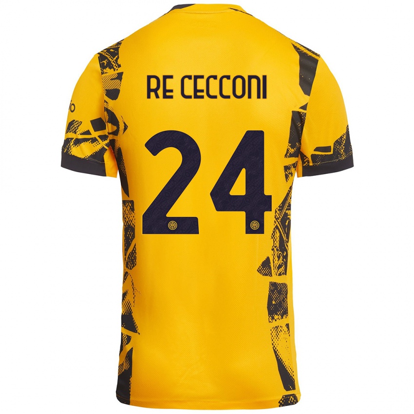 Férfi Gabriele Re Cecconi #24 Arany Fekete Harmadik Számú Jersey 2024/25 Mez Póló Ing