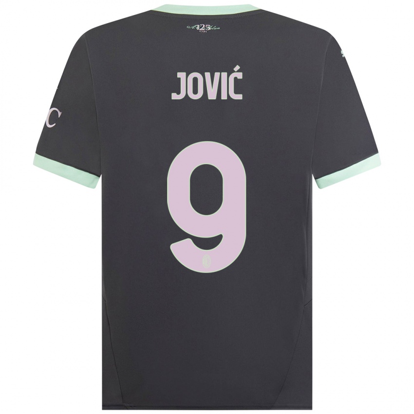 Férfi Luka Jovic #9 Szürke Harmadik Számú Jersey 2024/25 Mez Póló Ing