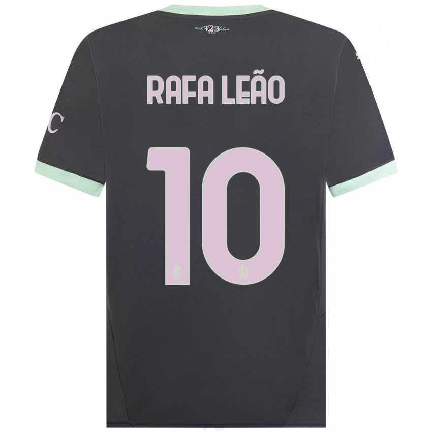 Férfi Rafael Leao #10 Szürke Harmadik Számú Jersey 2024/25 Mez Póló Ing