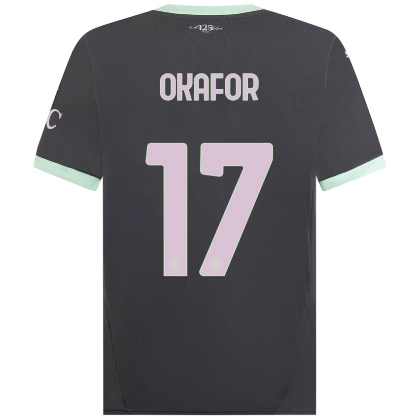 Férfi Noah Okafor #17 Szürke Harmadik Számú Jersey 2024/25 Mez Póló Ing