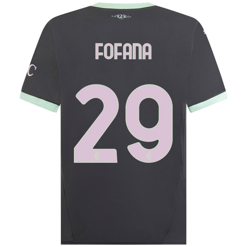 Férfi Youssouf Fofana #29 Szürke Harmadik Számú Jersey 2024/25 Mez Póló Ing