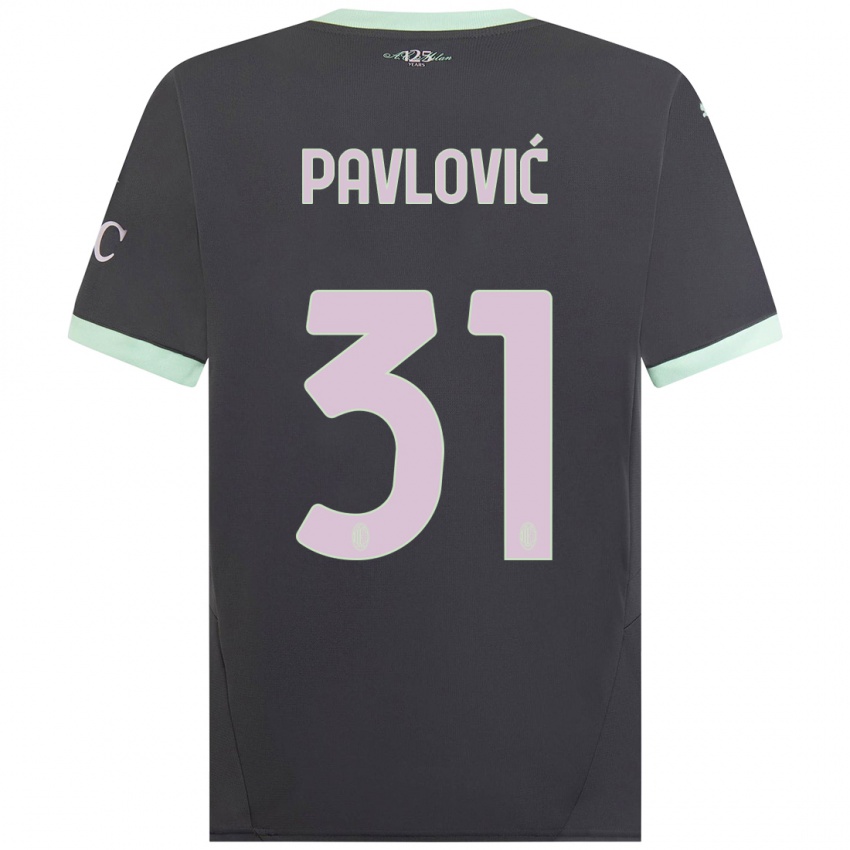 Férfi Strahinja Pavlović #31 Szürke Harmadik Számú Jersey 2024/25 Mez Póló Ing