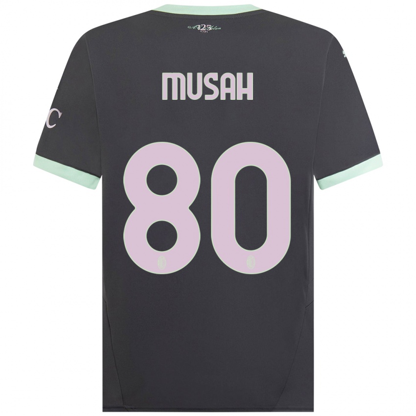 Férfi Yunus Musah #80 Szürke Harmadik Számú Jersey 2024/25 Mez Póló Ing