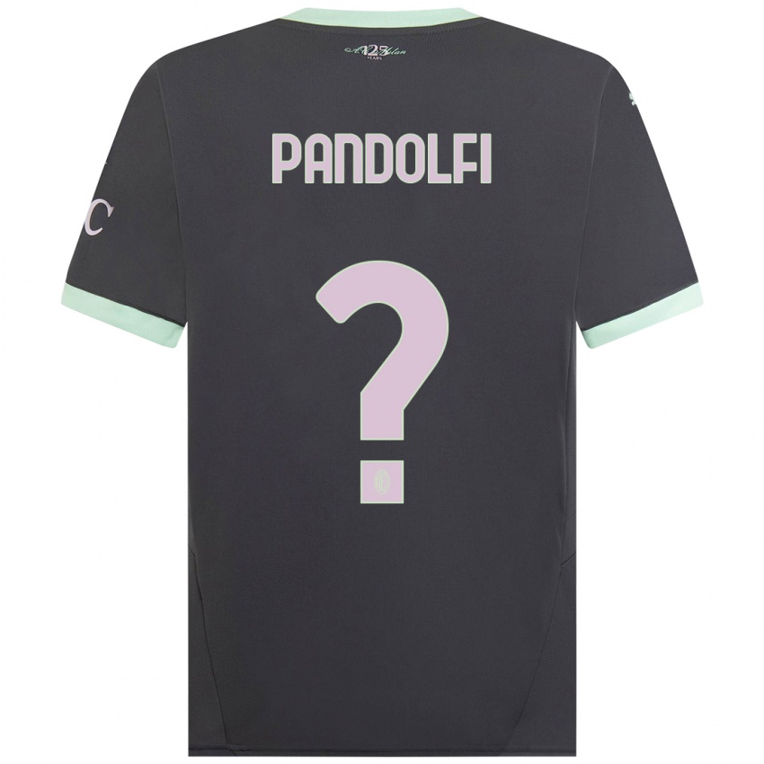 Férfi Fabio Pandolfi #0 Szürke Harmadik Számú Jersey 2024/25 Mez Póló Ing