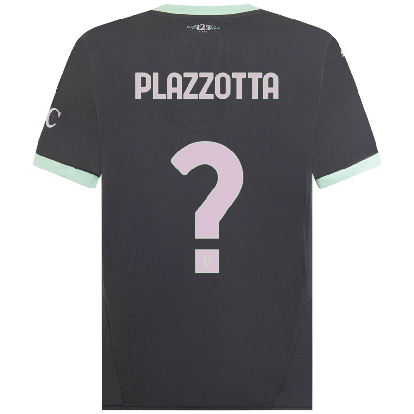 Férfi Filippo Plazzotta #0 Szürke Harmadik Számú Jersey 2024/25 Mez Póló Ing