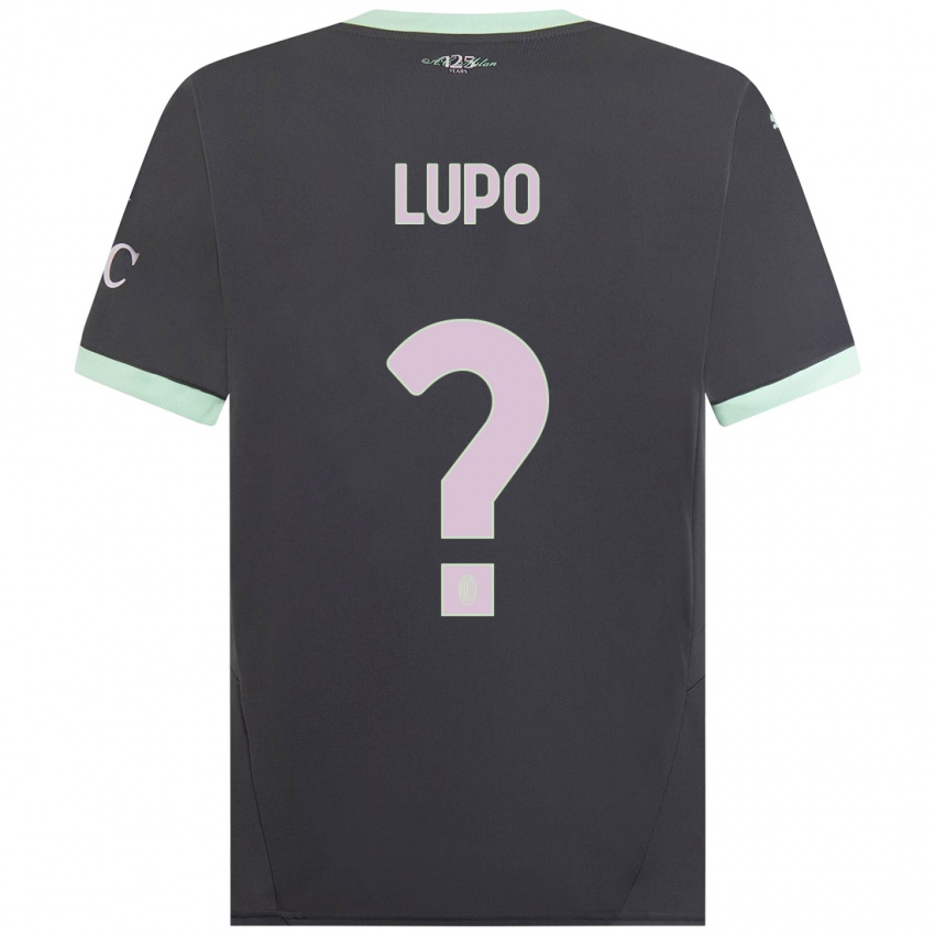 Férfi Simone Lupo #0 Szürke Harmadik Számú Jersey 2024/25 Mez Póló Ing