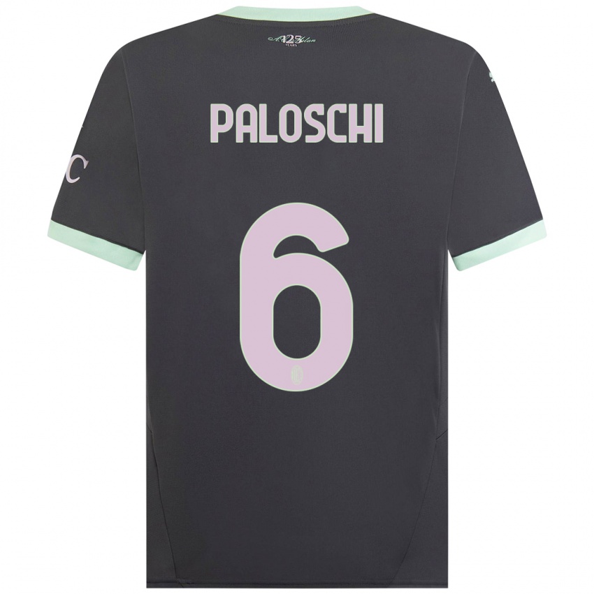 Férfi Dorian Paloschi #6 Szürke Harmadik Számú Jersey 2024/25 Mez Póló Ing