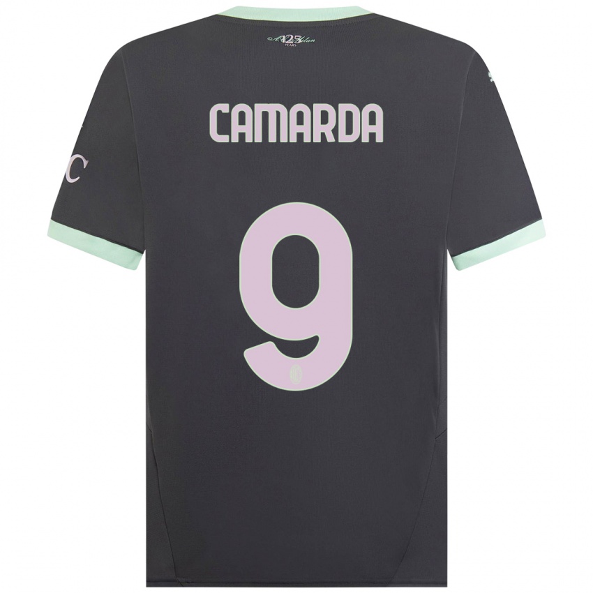 Férfi Francesco Camarda #9 Szürke Harmadik Számú Jersey 2024/25 Mez Póló Ing