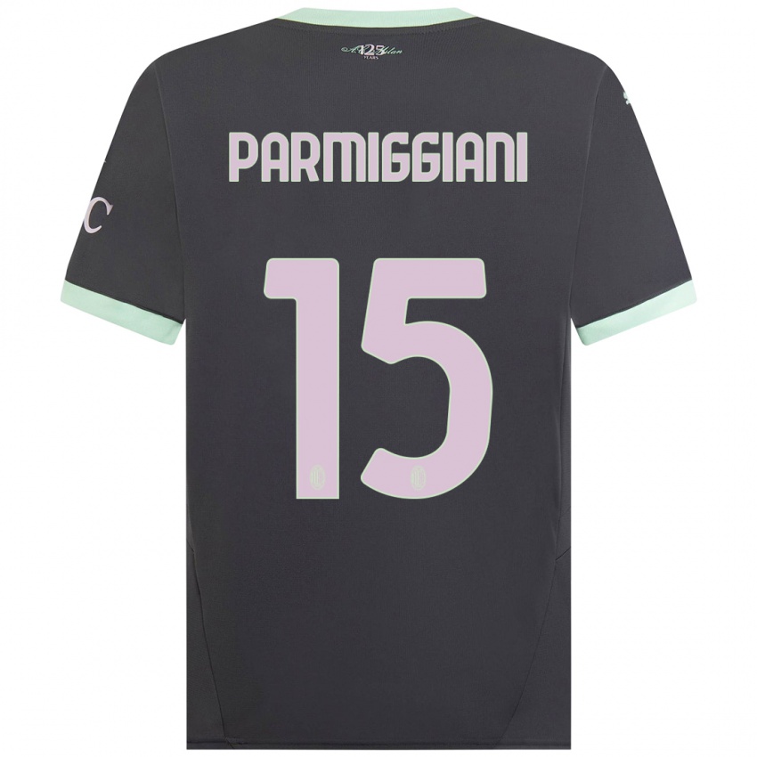 Férfi Pietro Parmiggiani #15 Szürke Harmadik Számú Jersey 2024/25 Mez Póló Ing