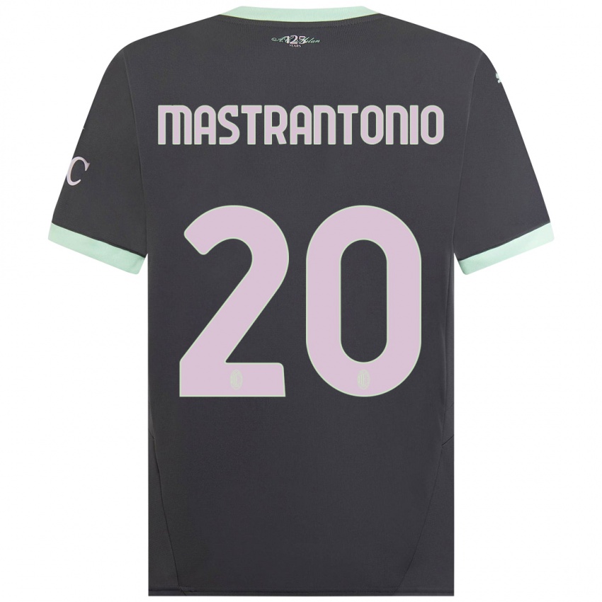 Férfi Davide Mastrantonio #20 Szürke Harmadik Számú Jersey 2024/25 Mez Póló Ing