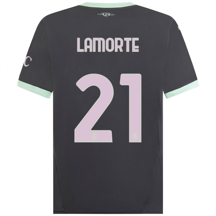 Férfi Alessandro Lamorte #21 Szürke Harmadik Számú Jersey 2024/25 Mez Póló Ing